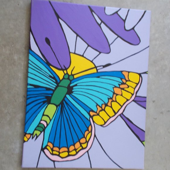 Butterfly Fun acrylic painting, 18"x24" - Picture 8 of 8